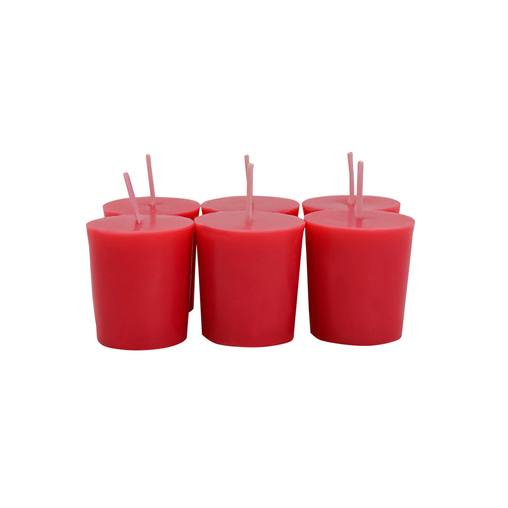 Veladora Mini Pillar Rojo Manzana Canela (6 uds) image number 1