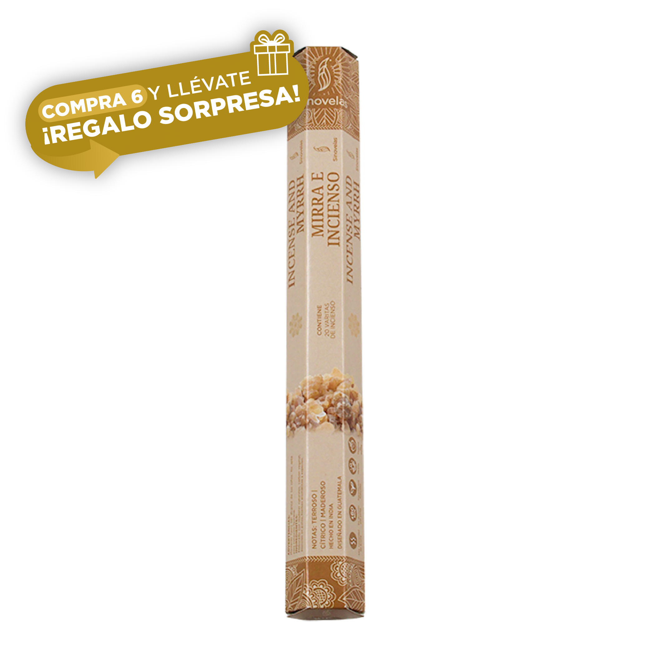 Incienso Mirra E Incienso Empaque Hexagonal 20 u