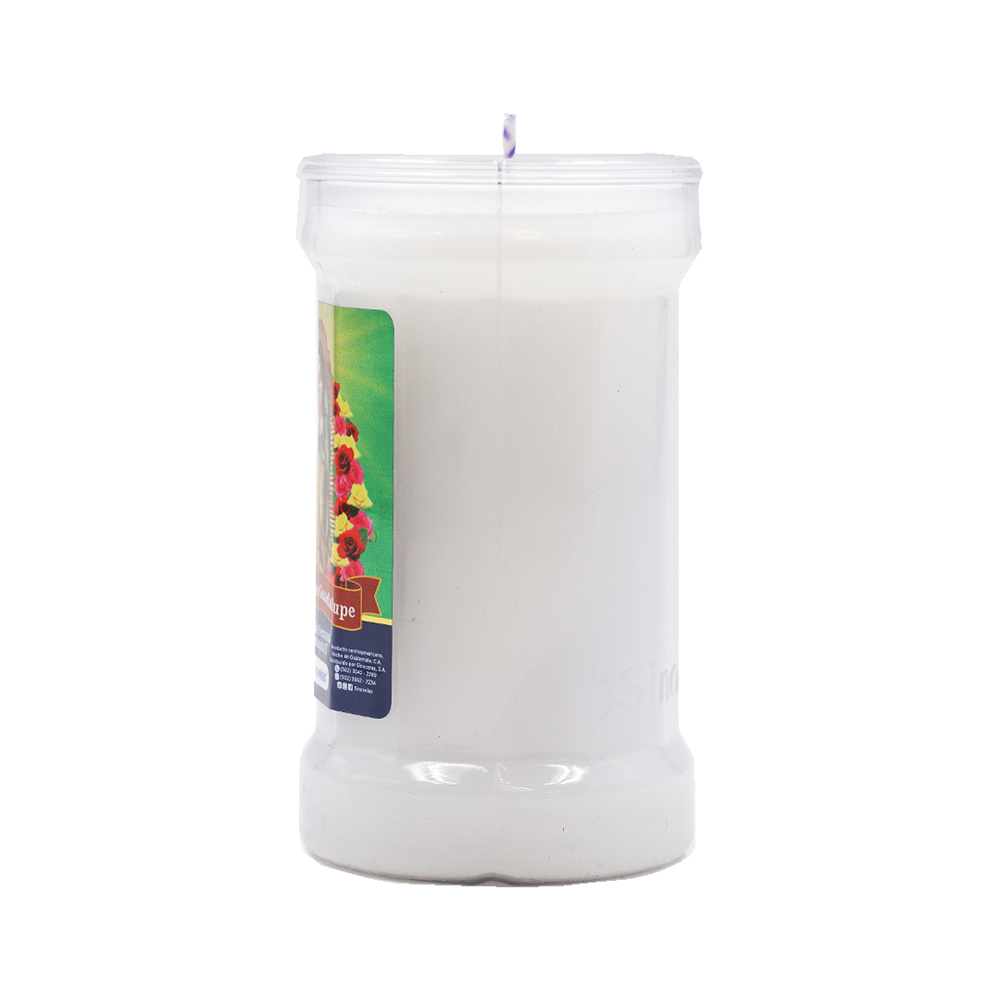 Veladora Semanita 2 Blanco Virgen de Guadalupe image number 2