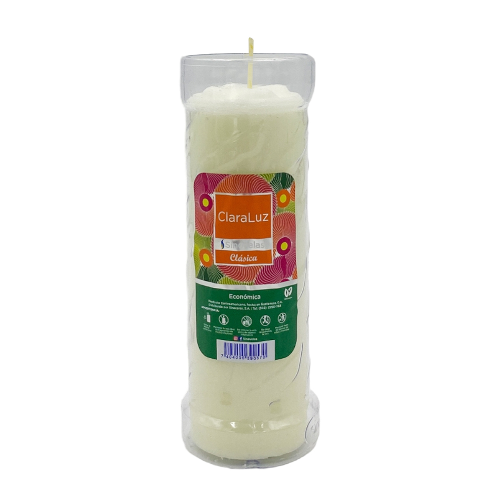 Veladora Claraluz Cl&aacute;sica Blanca
