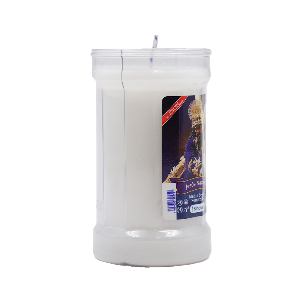 Veladora Semanita 2 Blanco Jes&uacute;s Nazareno image number 1