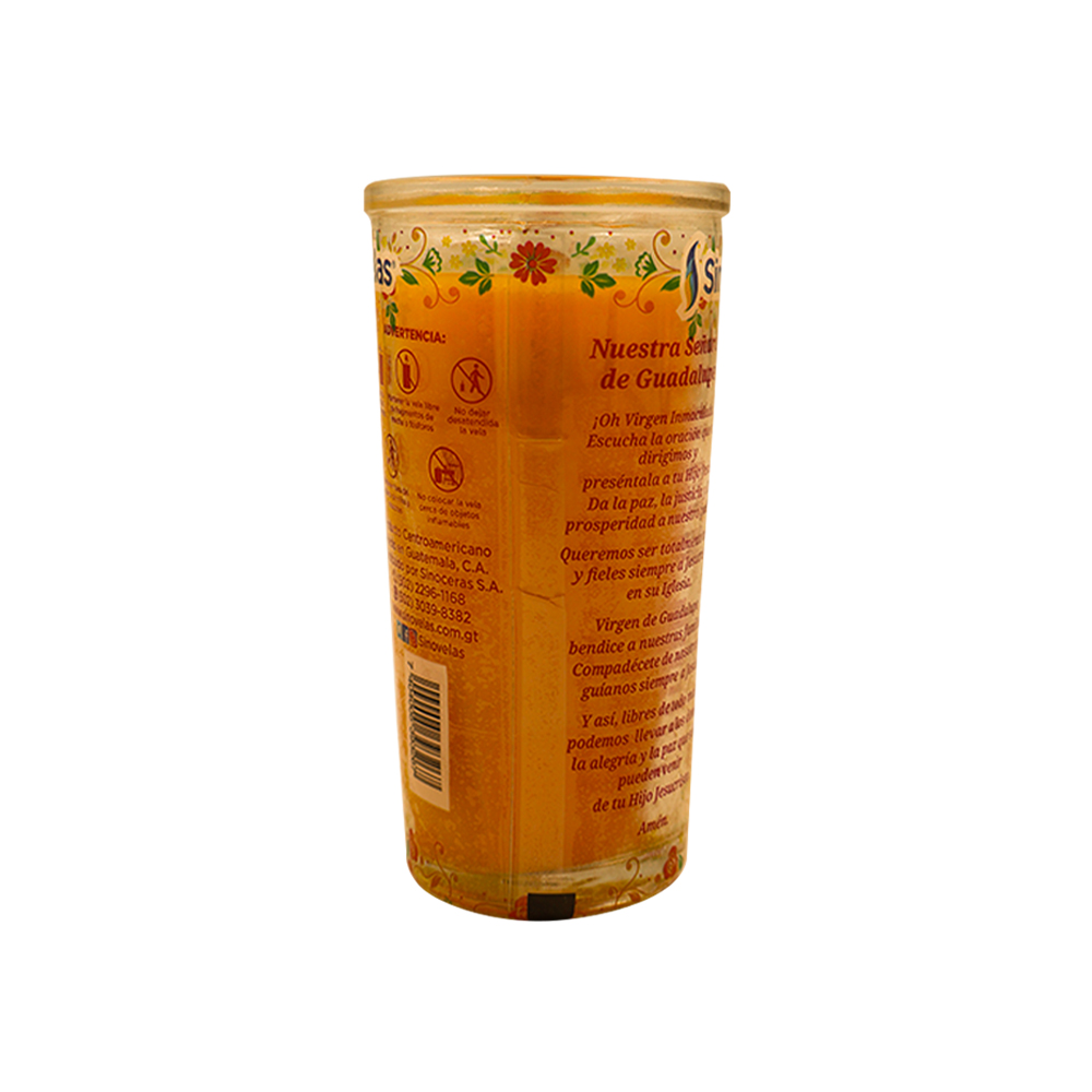 Veladora Vitro 071 Anaranjada Virgen de Guadalupe image number 2