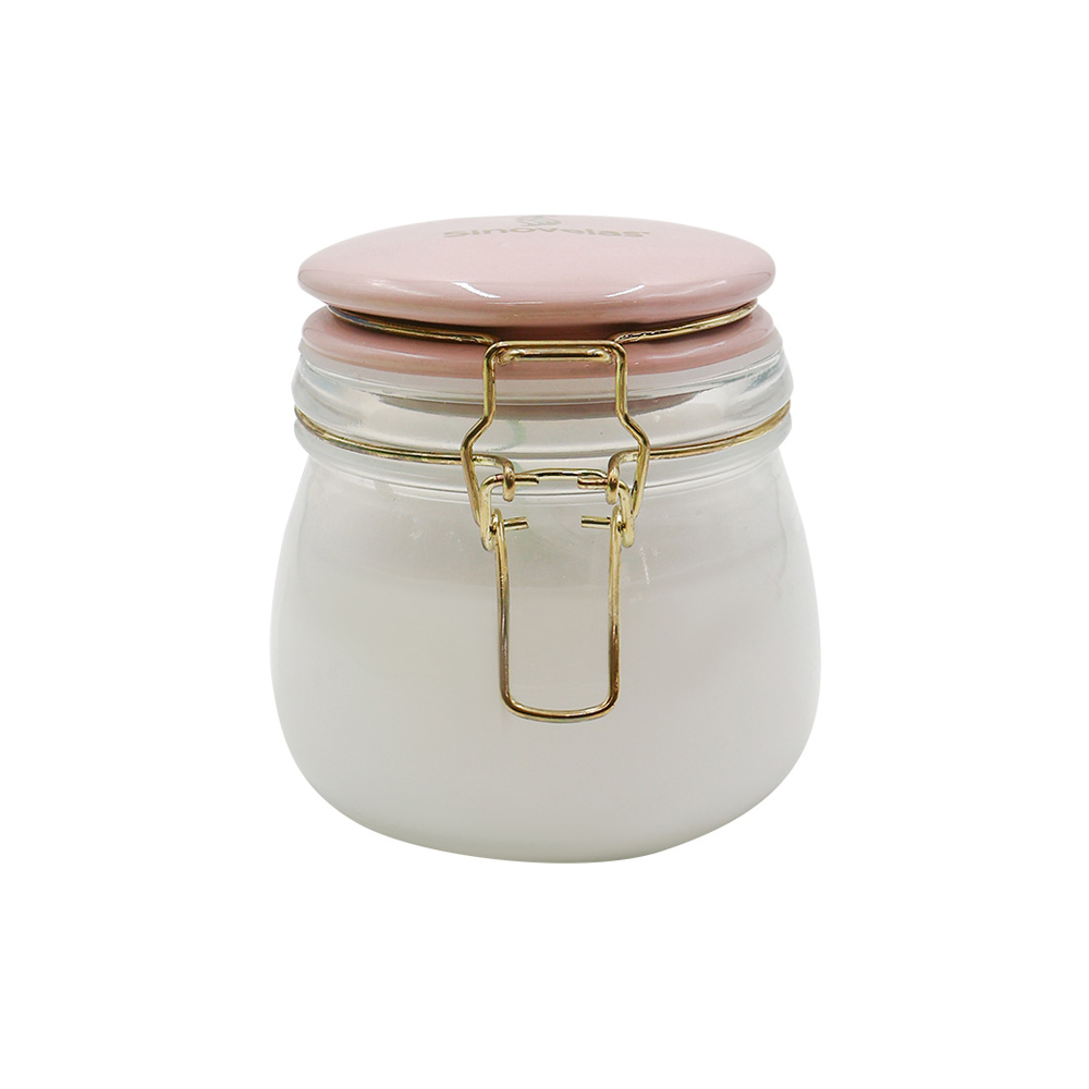 Veladora Tarro con Clip Rosado Magnolia