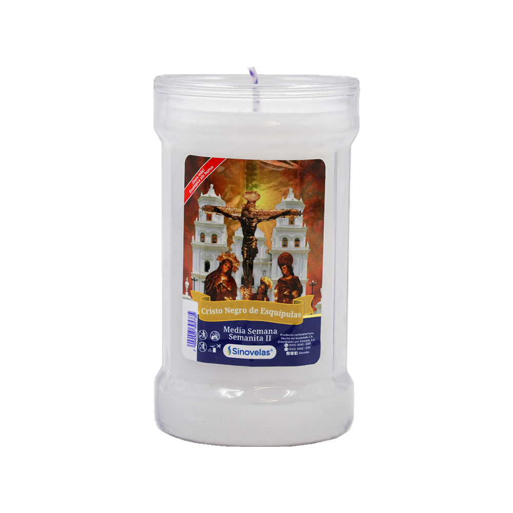 Veladora Semanita 2 Blanco Cristo de Esquipulas