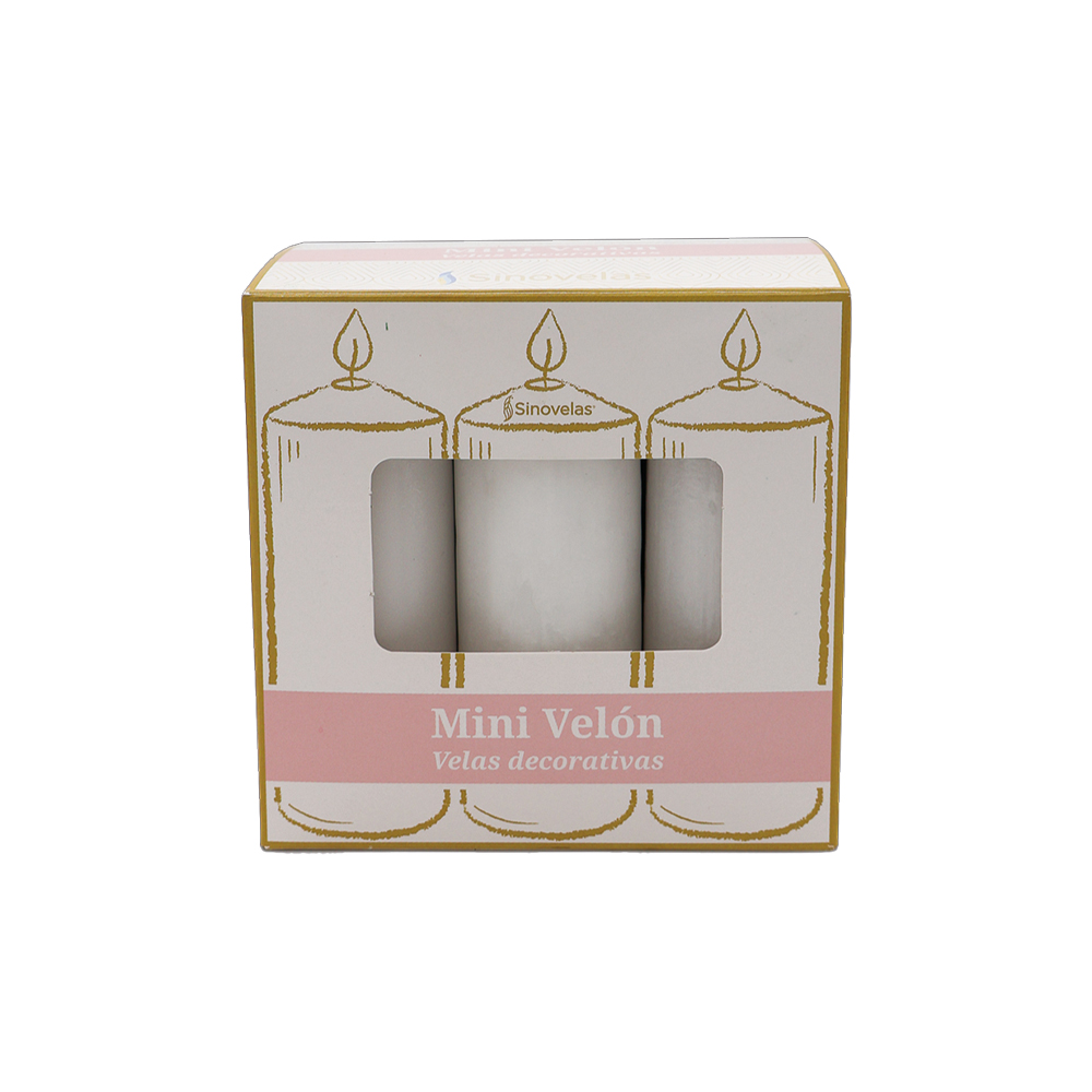 Veladora Mini Vel&oacute;n Blanco. Caja con 6 unidades. image number 1