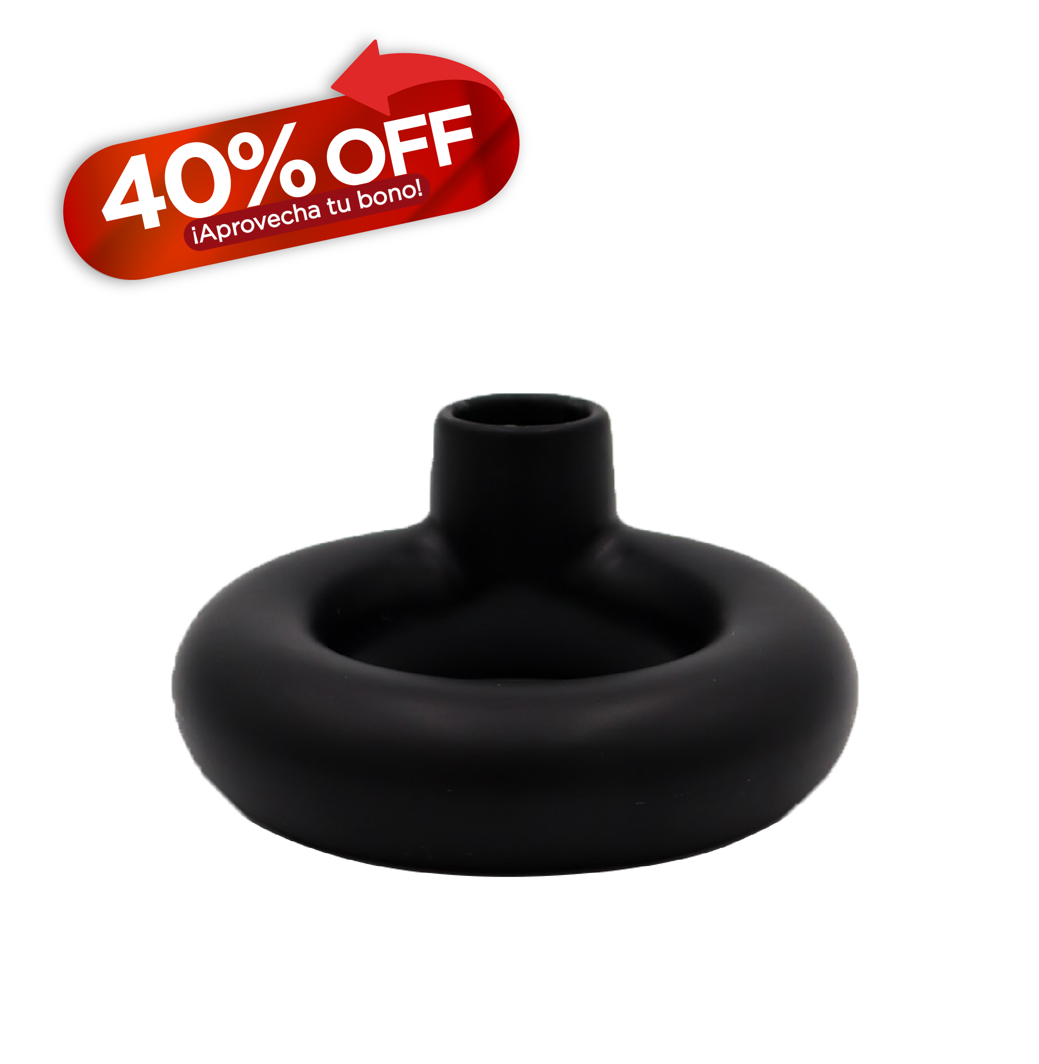 Candelero Plano Dona Negro