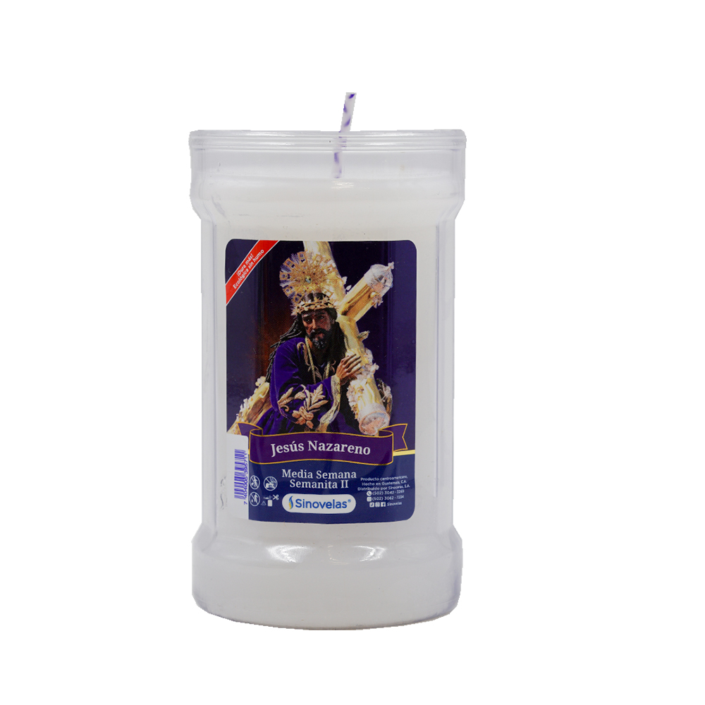 Veladora Semanita 2 Blanco Jes&uacute;s Nazareno
