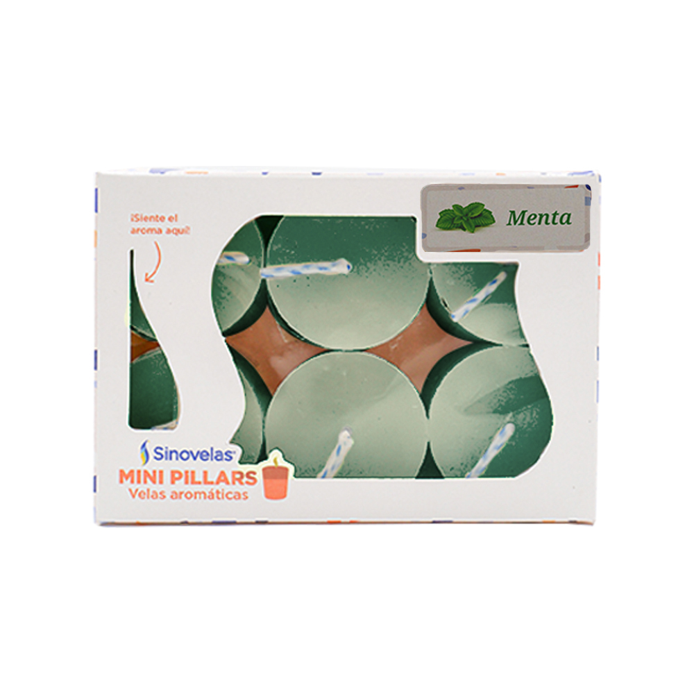Veladora Mini Pillar Verde Menta (6 uds) image number 2