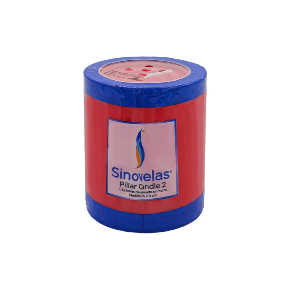 Veladora Pillar No. 2 Rojo