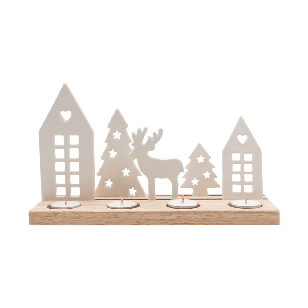 Candelero Villa Navide&ntilde;a para Tealight