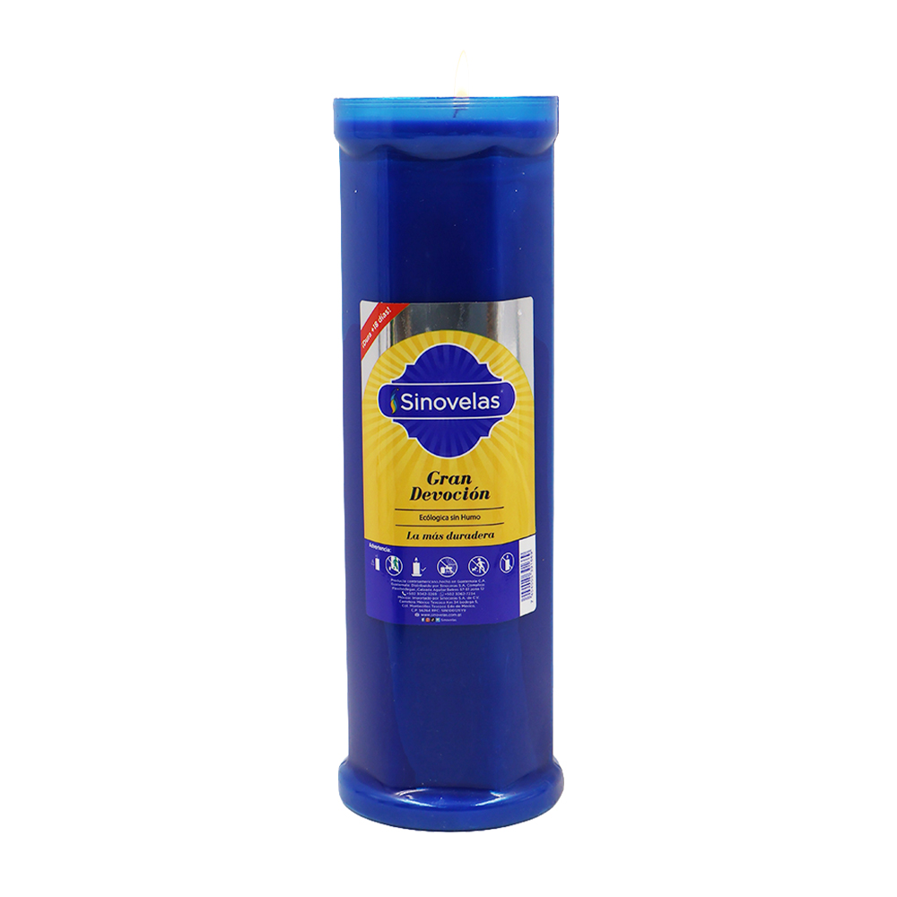 Veladora Gran Devoci&oacute;n Azul