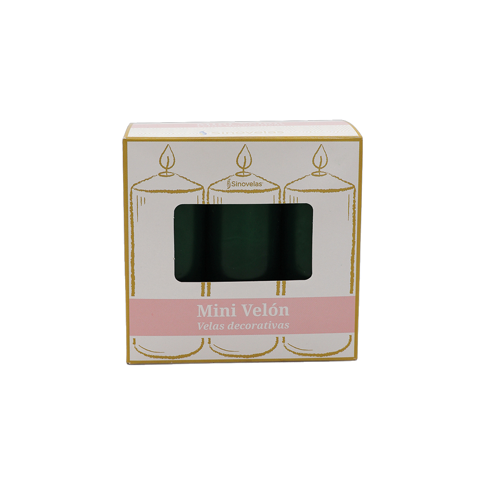 Veladora Mini Vel&oacute;n Verde. Caja con 6 unidades. image number 1