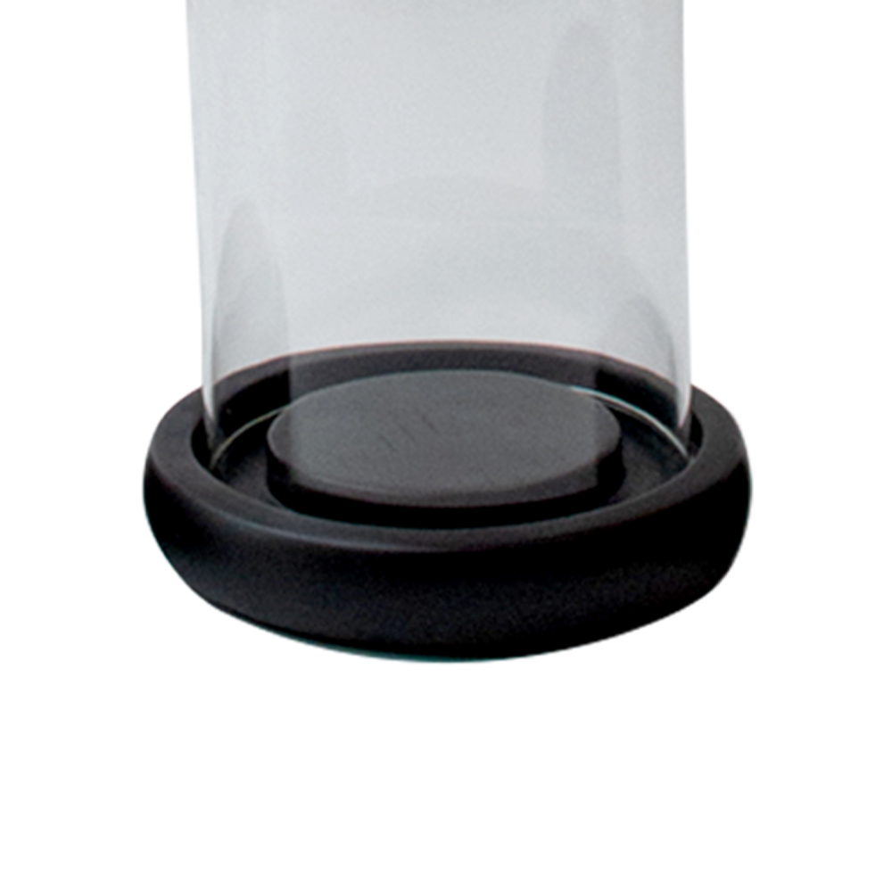 Candelero Cristal Base De Madera Mediano image number 1