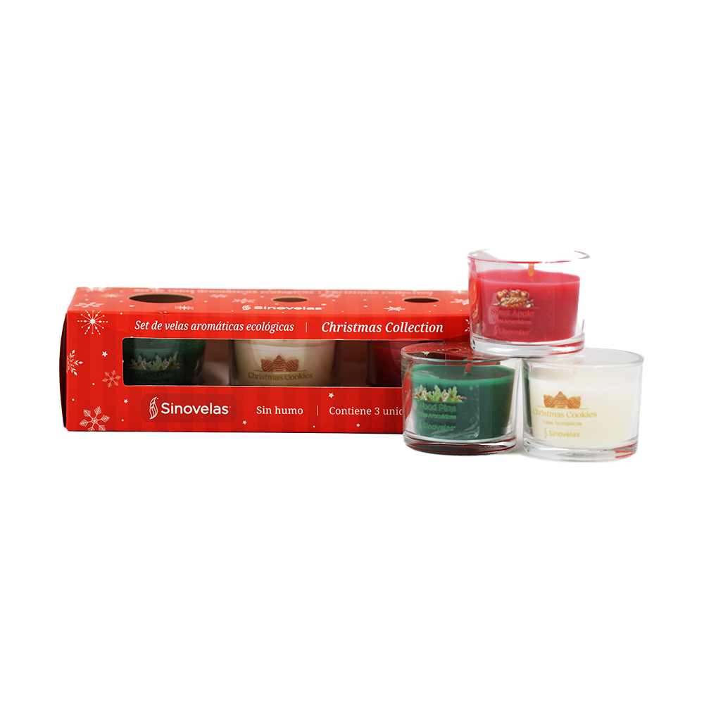 Veladora Votiva Tripack Navide&ntilde;a