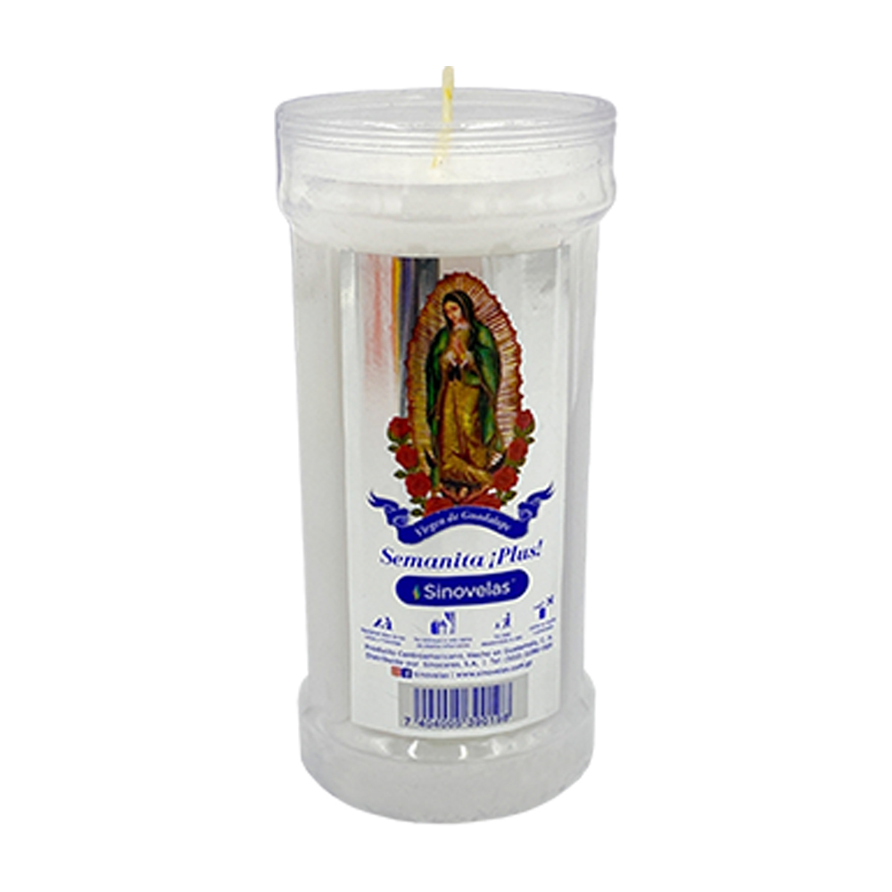Veladora Semanita Plus Virgen de Guadalupe
