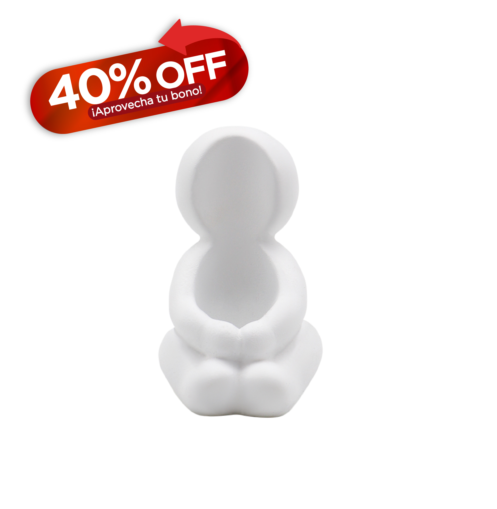 Candelero Figura Ni&ntilde;o Blanco