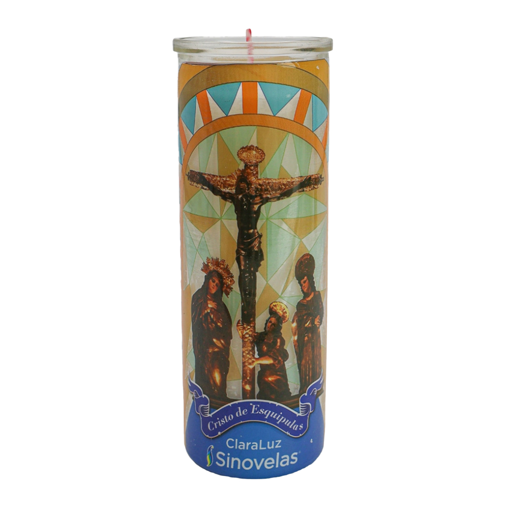 Veladora Vitro 077 Cristo Negro de Esquipulas