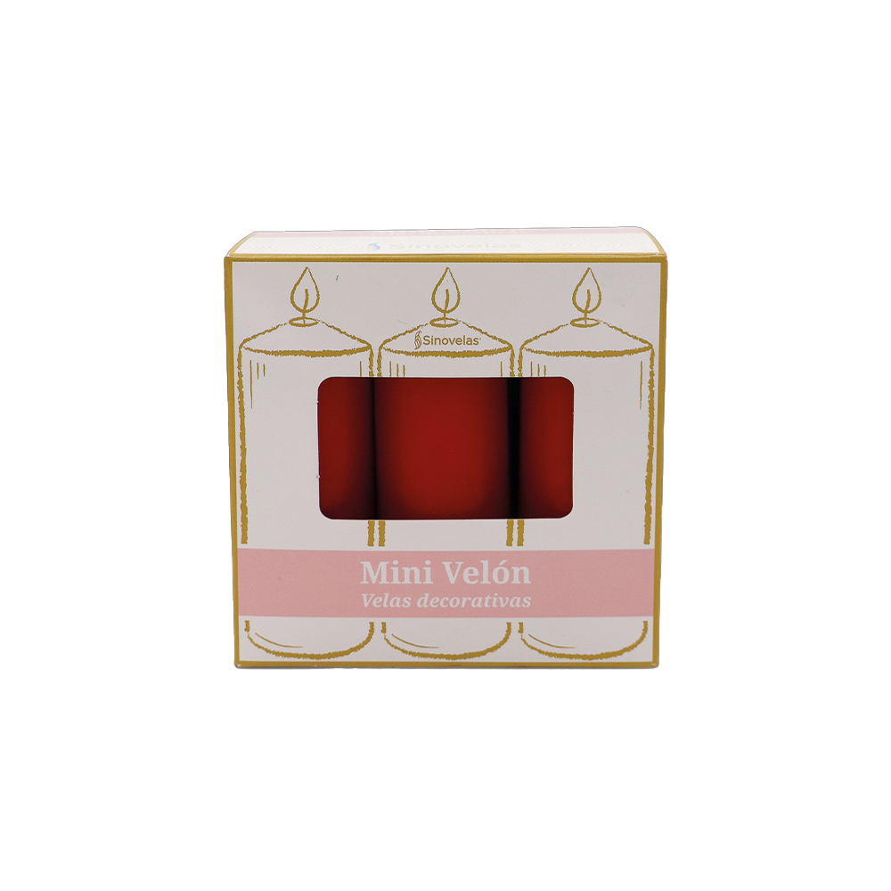 Veladora Mini Vel&oacute;n Rojo. Caja con 6 unidades. image number 1