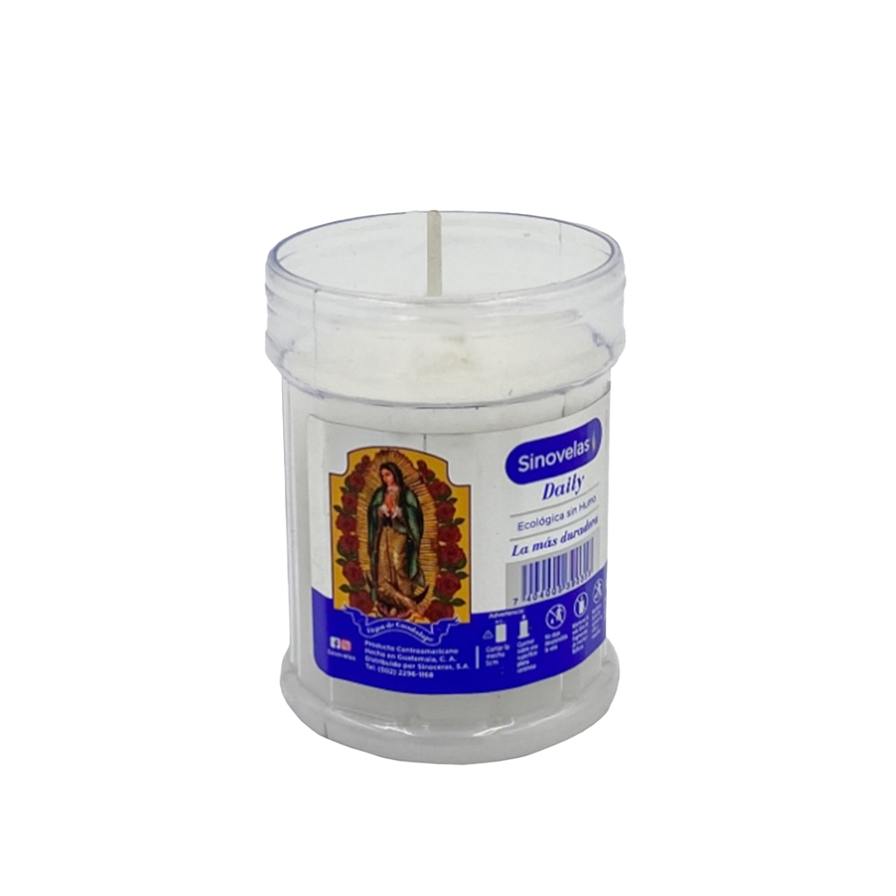 Veladora Daily Blanco Virgen de Guadalupe