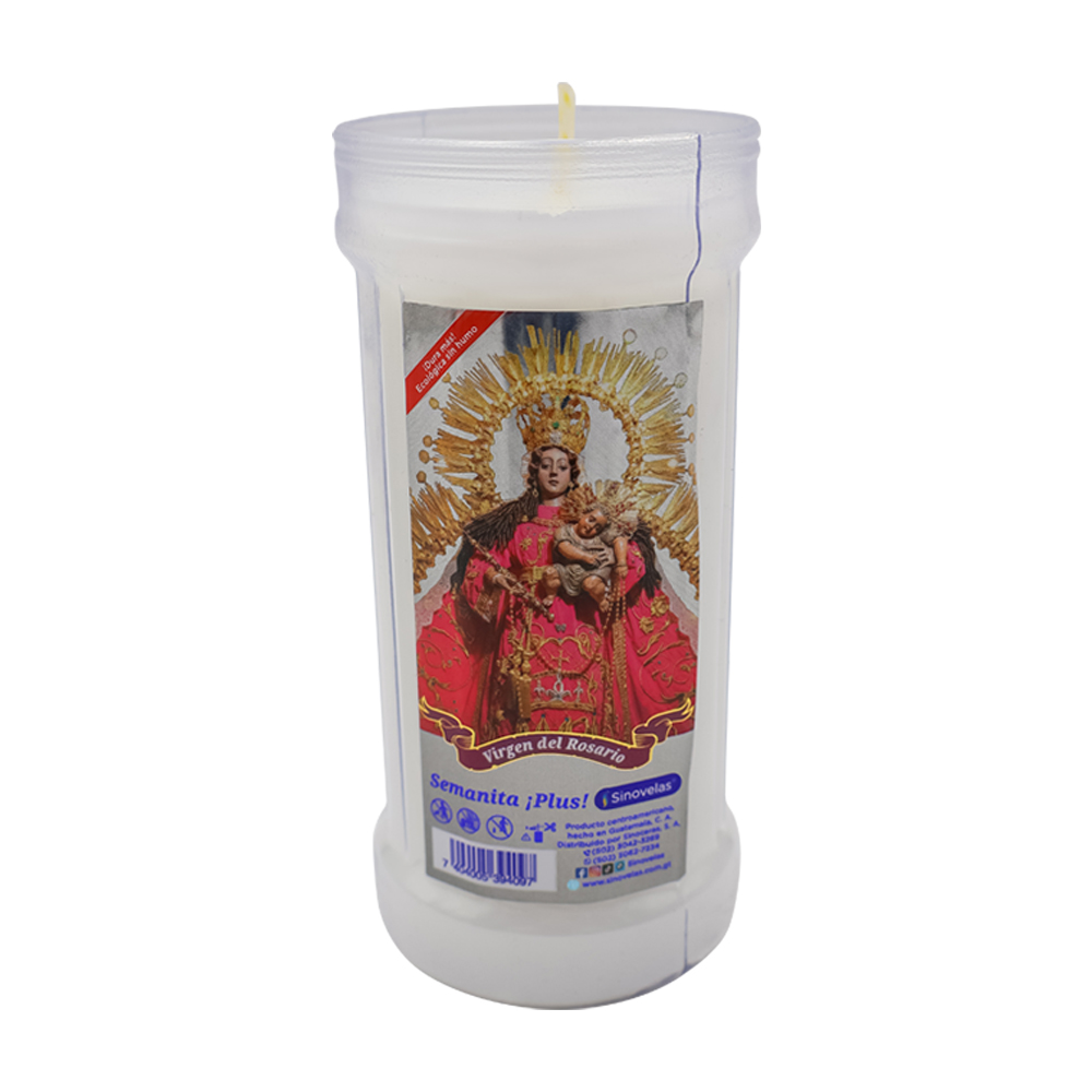 Veladora Sinovelas Semanita Plus Virgen del Rosario
