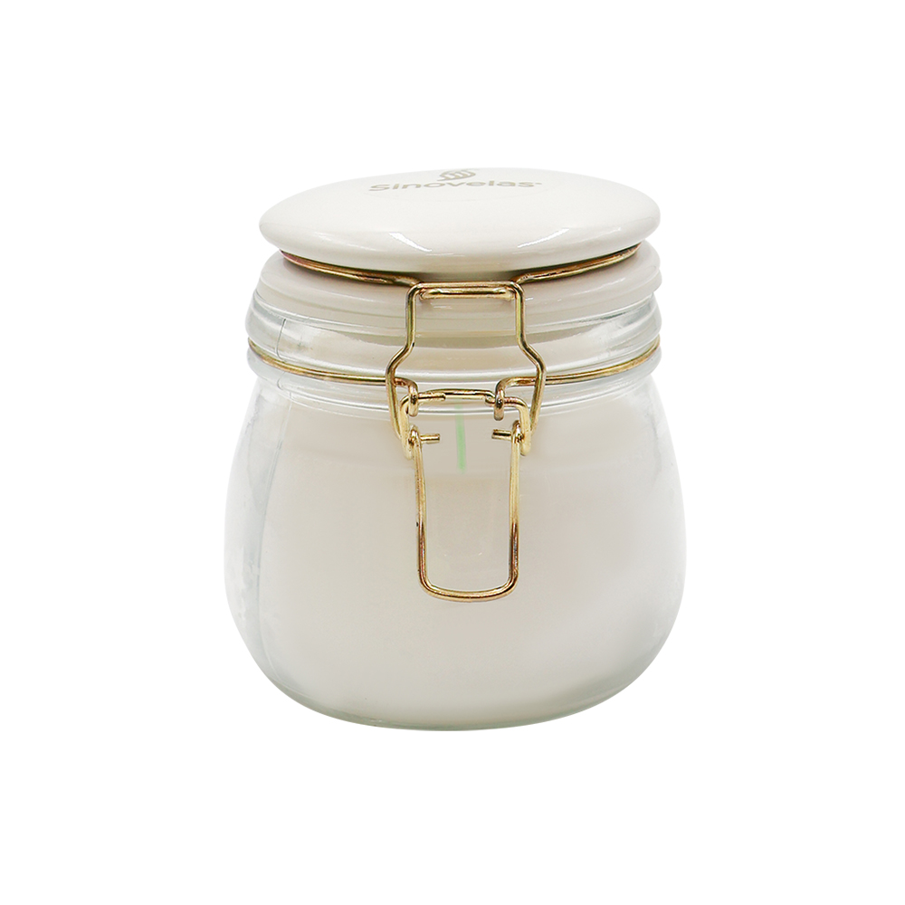 Veladora Tarro con Clip Blanco Vainilla