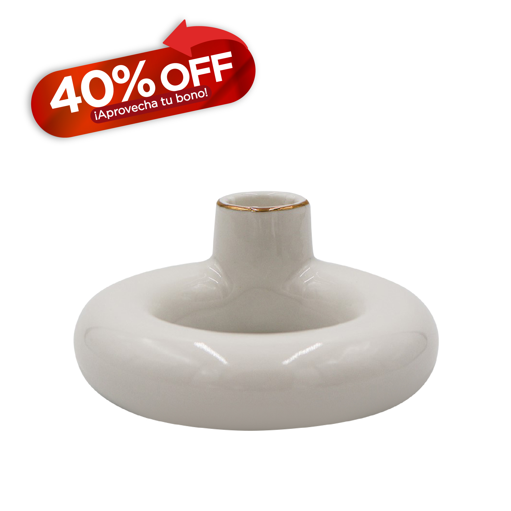 Candelero Plano Dona L&iacute;nea dorada