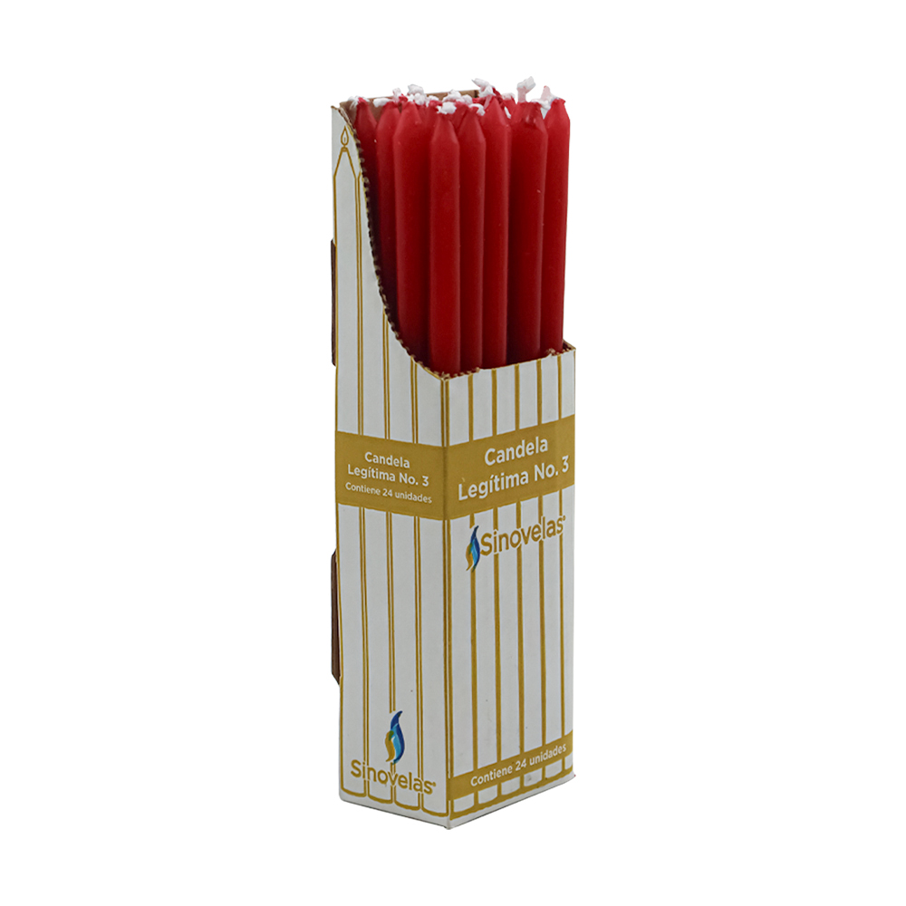 Candela Leg&iacute;tima No. 3 Rojo (24 u) image number 1