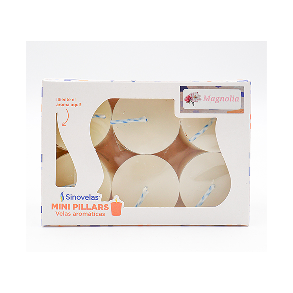 Veladora Mini Pillar Blanco Magnolia (6 uds) image number 2