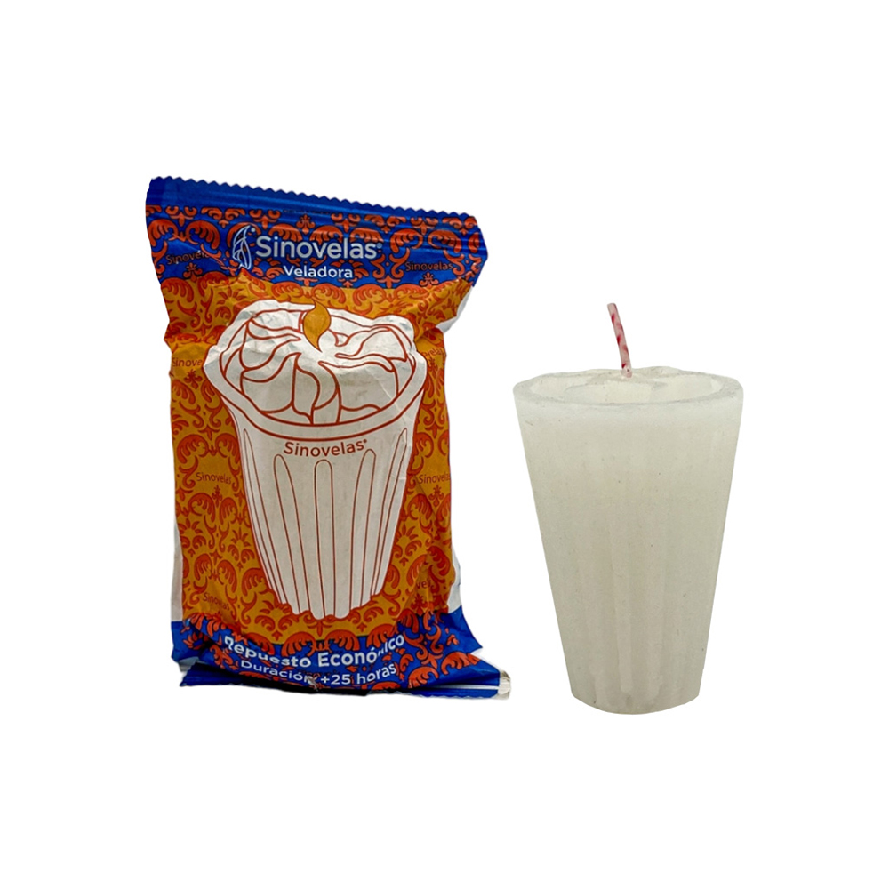 Veladora Repuesto Econ&oacute;mico Blanco