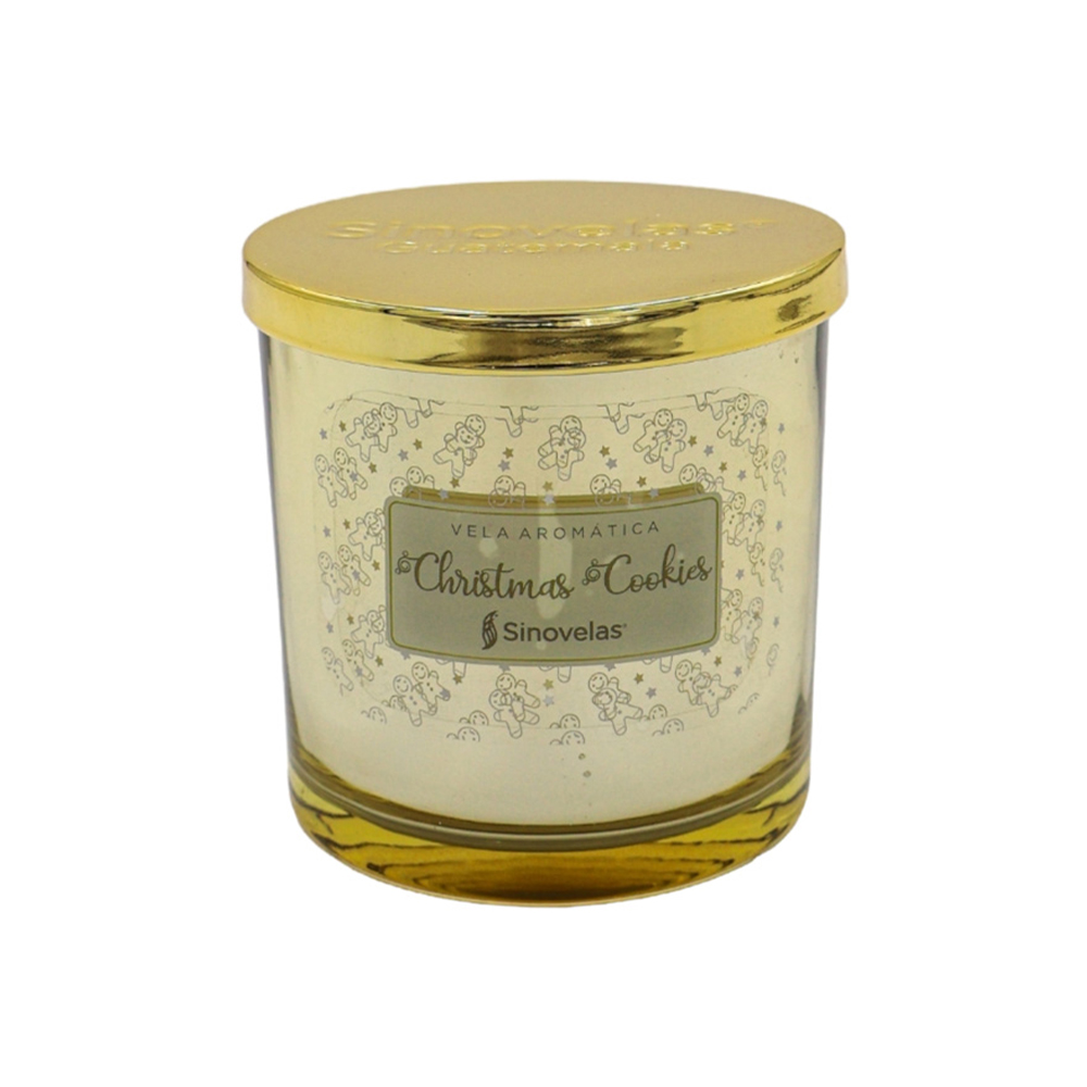 Veladora Tarro Metalizado Christmas Cookies