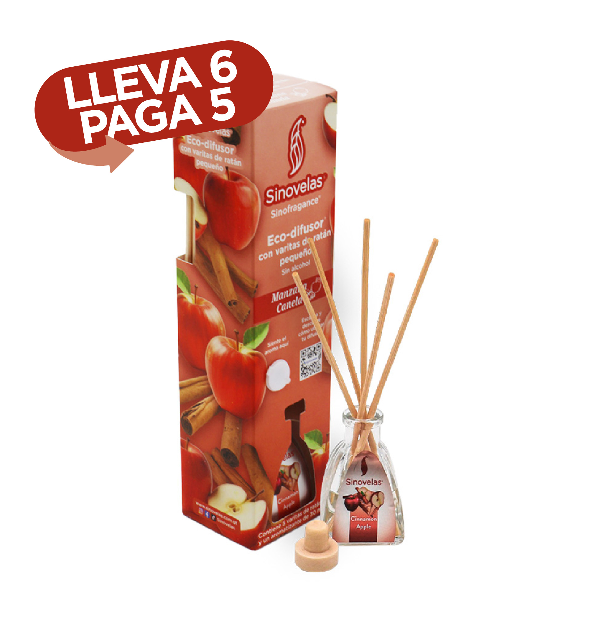 Eco Difusor Peque&ntilde;o Manzana Canela