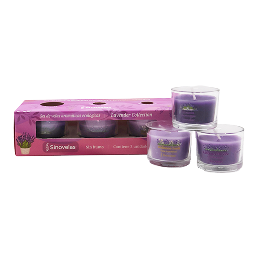 Veladora Sinovelas Votiva Tripack Lavanda