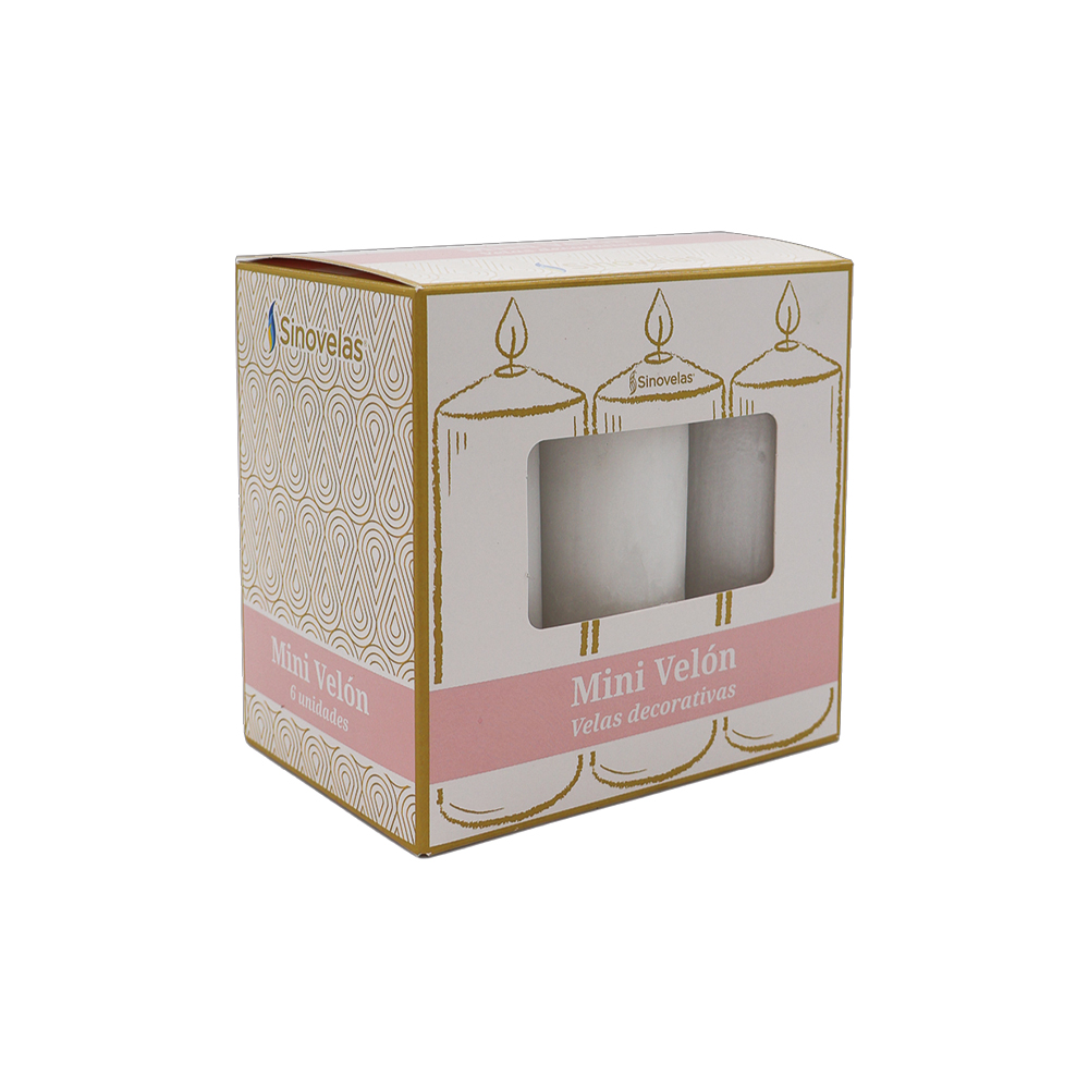 Veladora Mini Vel&oacute;n Blanco. Caja con 6 unidades. image number 2