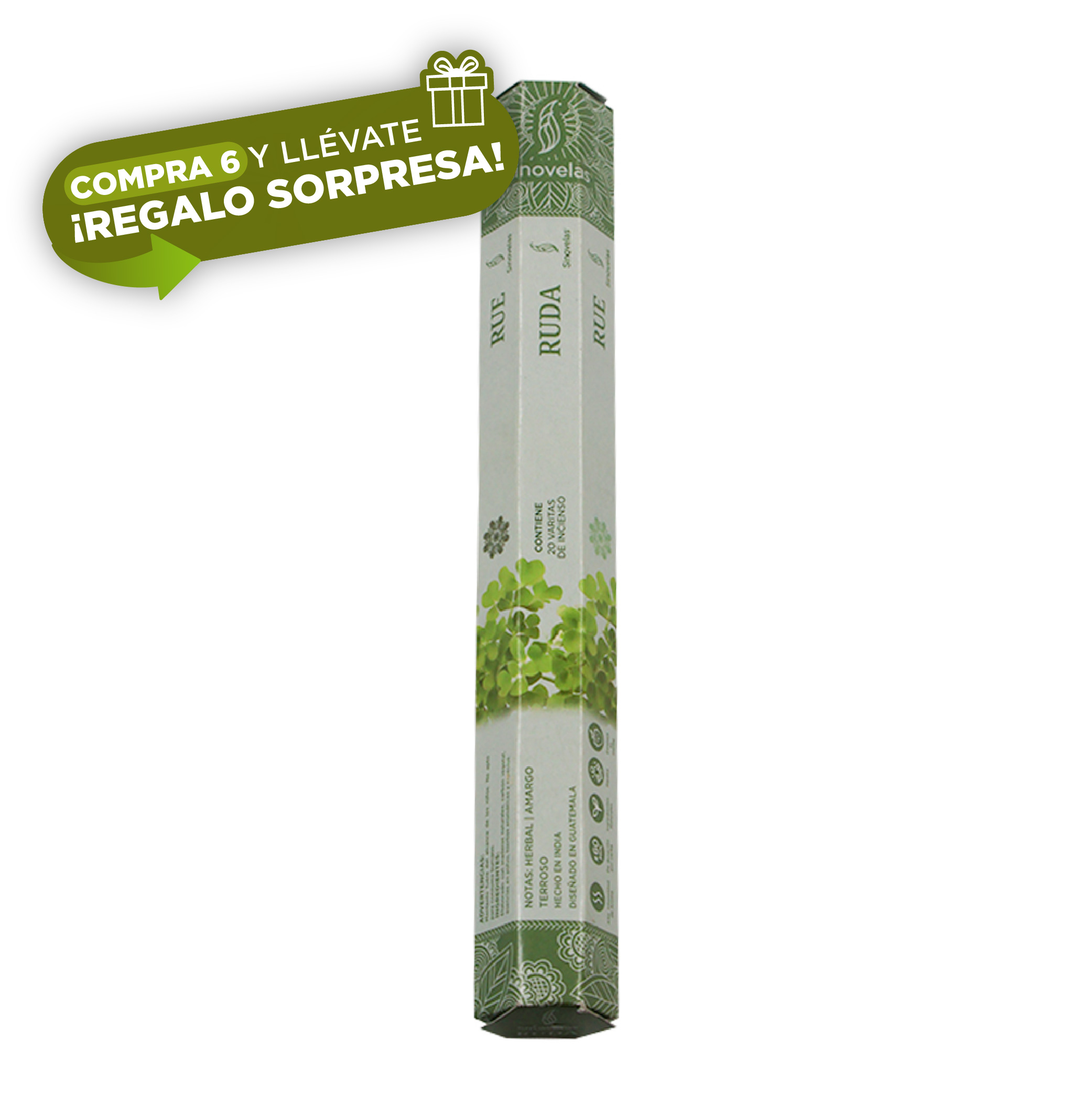 Incienso Ruda Empaque Hexagonal 20 u