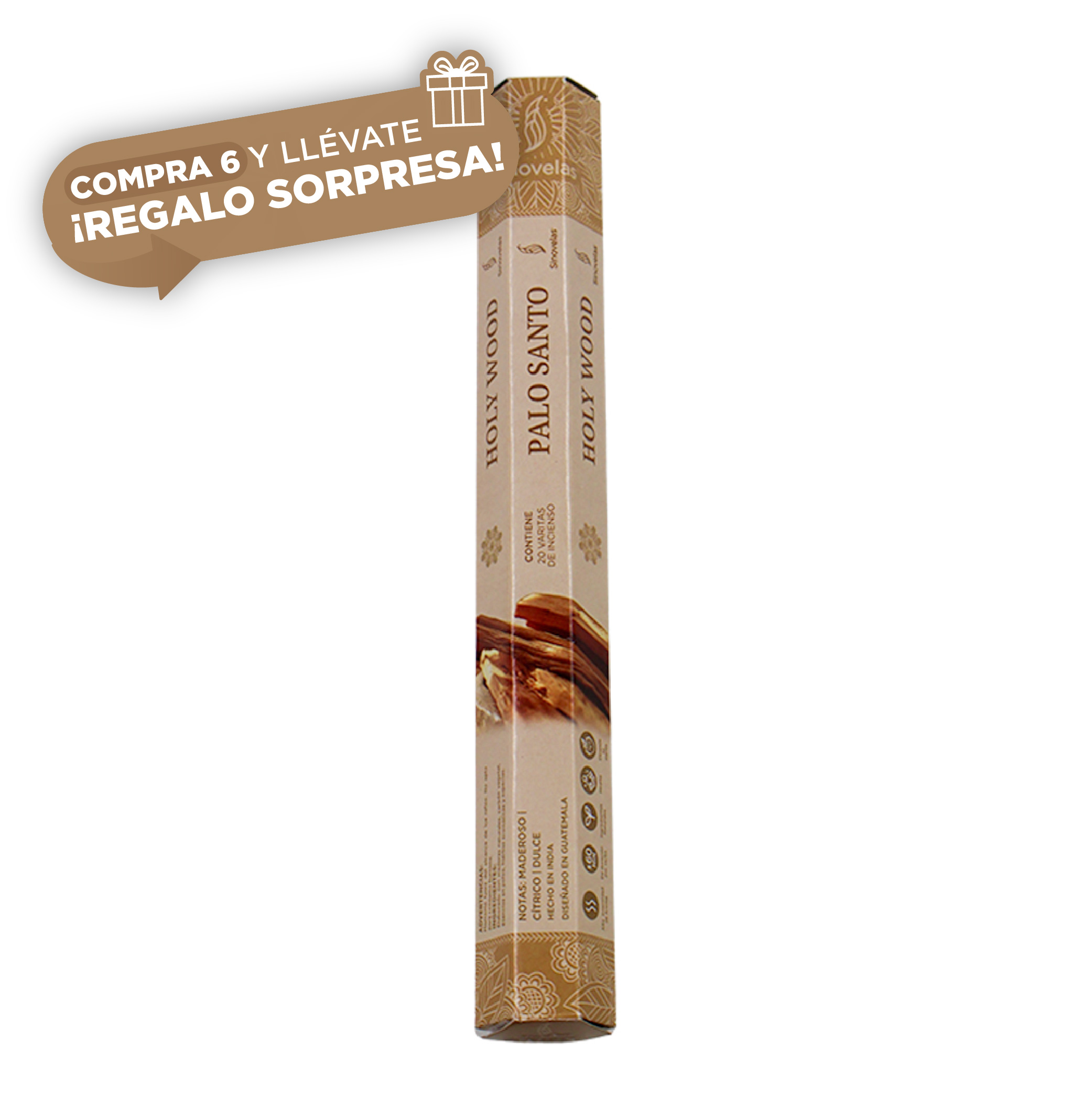 Incienso Palo Santo Empaque Hexagonal 20 u