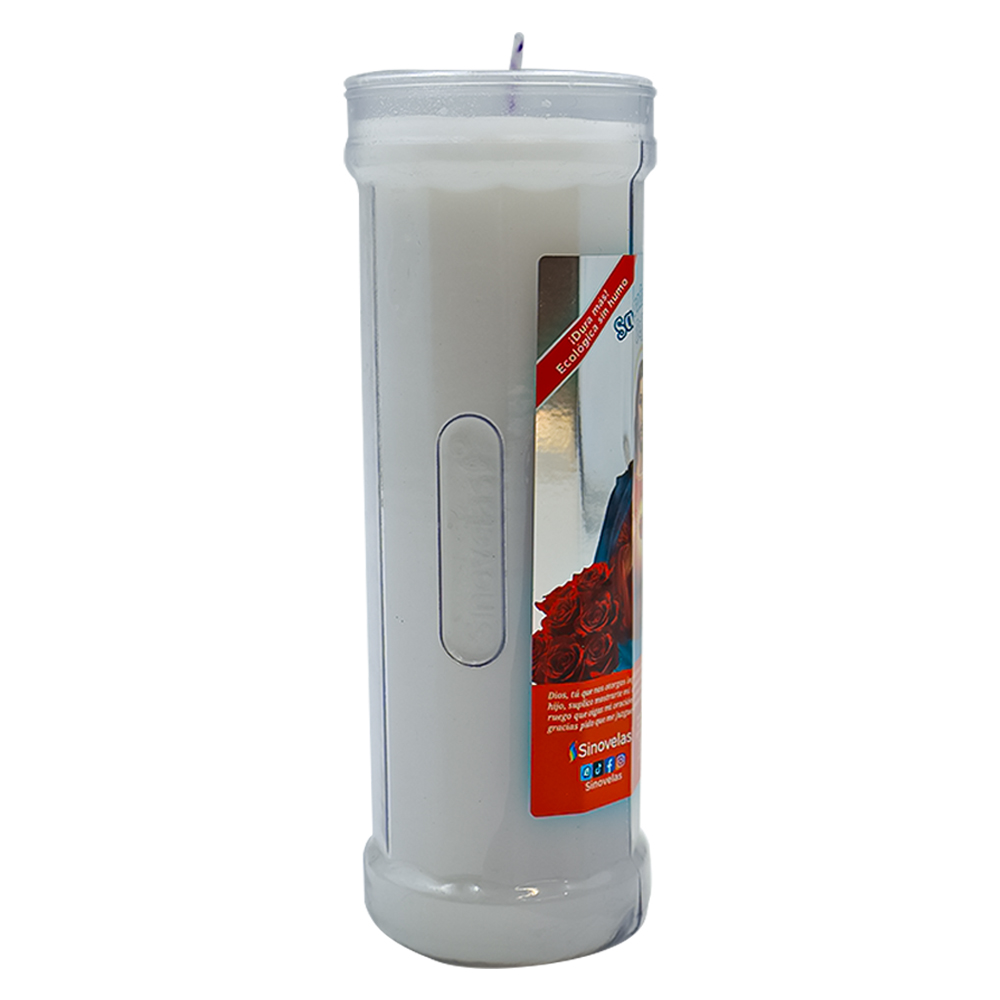 Veladora Sinovelas Semanal Blanco Sagrado Coraz&oacute;n de Jes&uacute;s image number 1