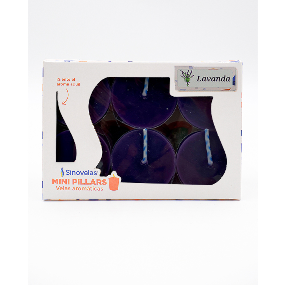 Veladora Mini Pillar Morado Lavanda (6 uds) image number 2