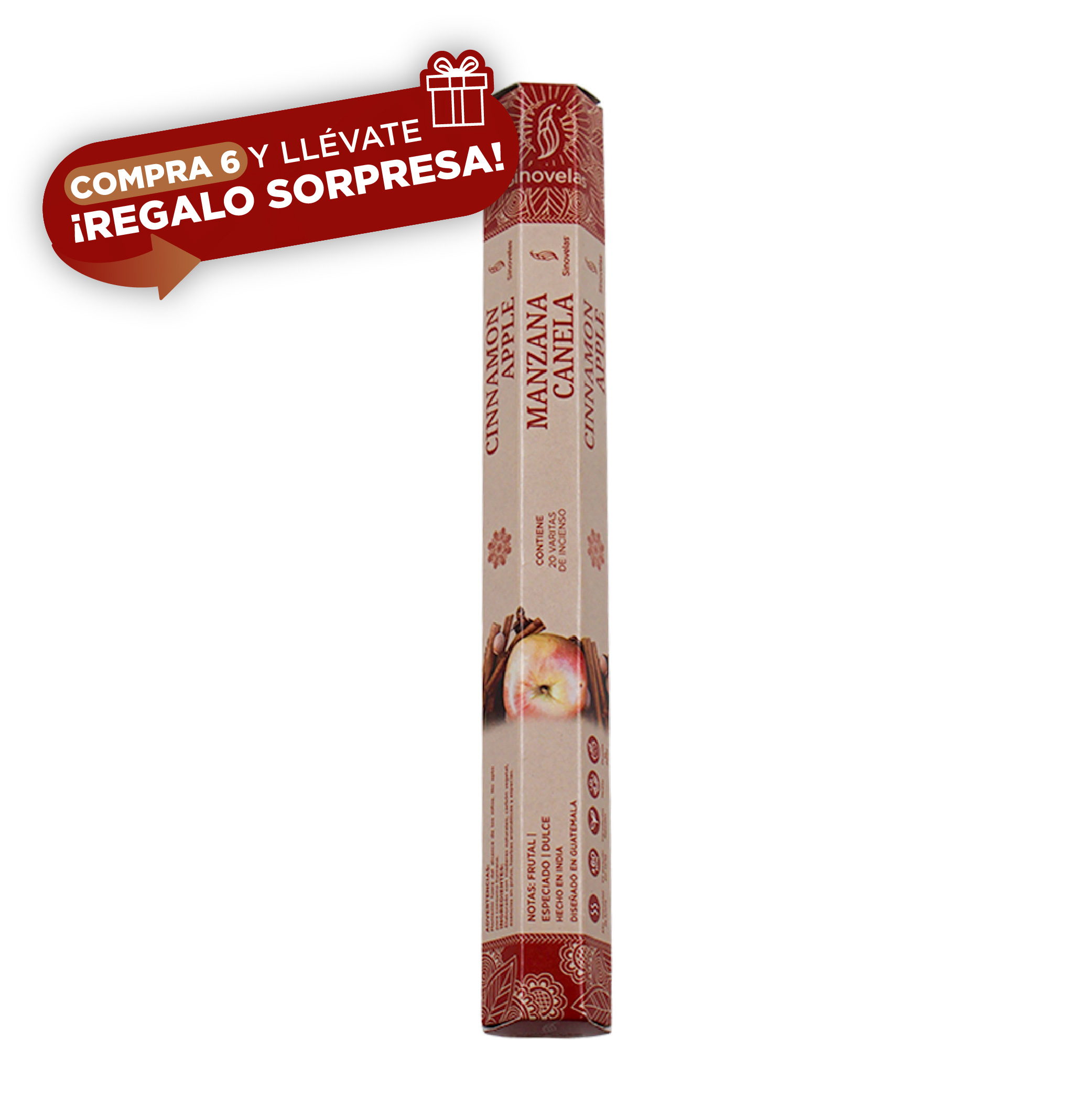 Incienso Manzana Canela Empaque Hexagonal 20 u