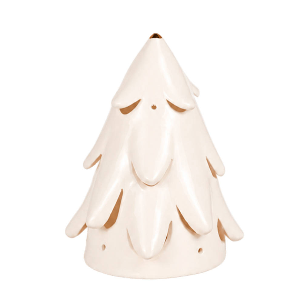 &Aacute;rbol blanco navide&ntilde;o con tealight