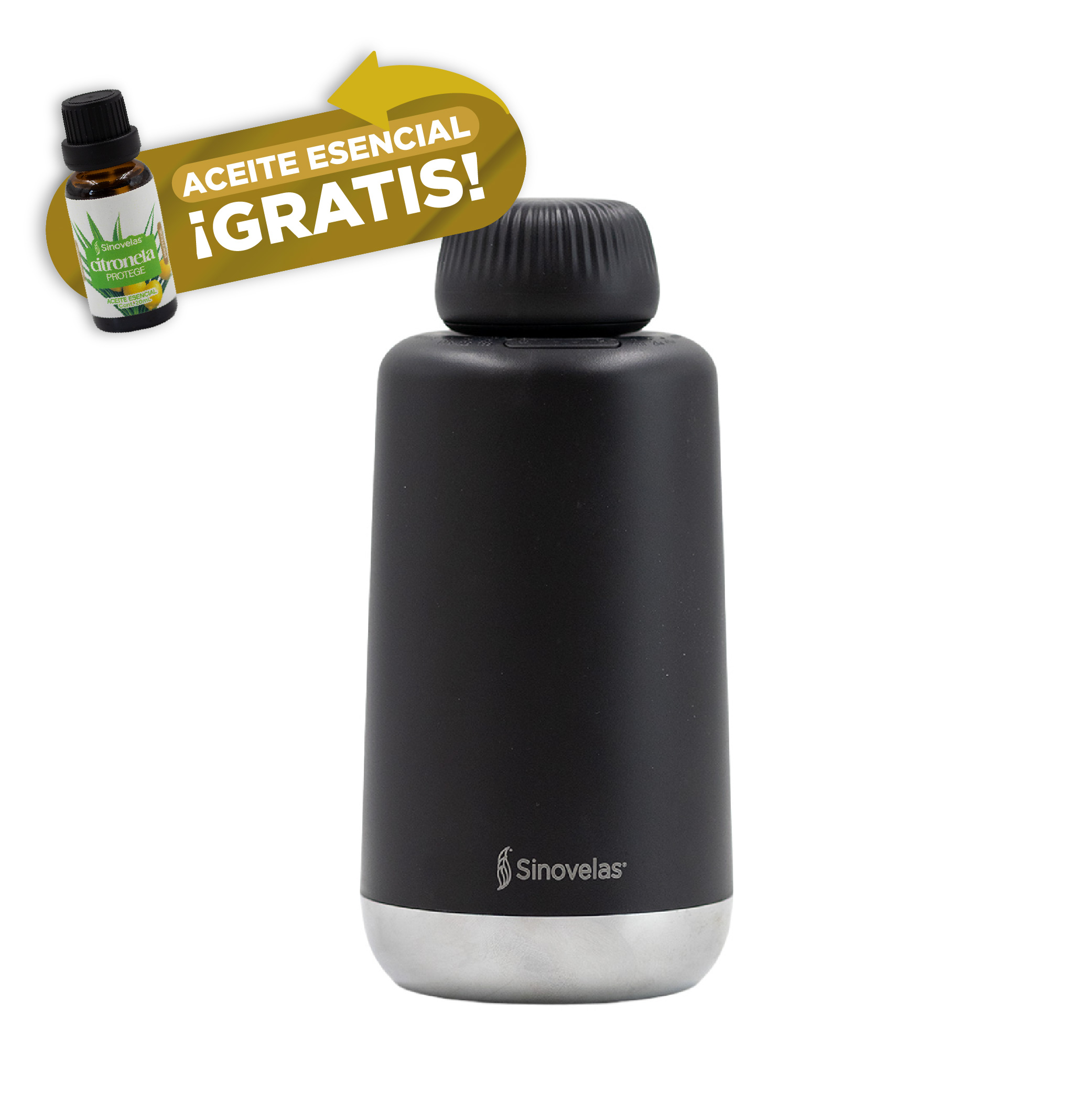 Difusor El&eacute;ctrico Negro para Aceite Esencial 20 ml