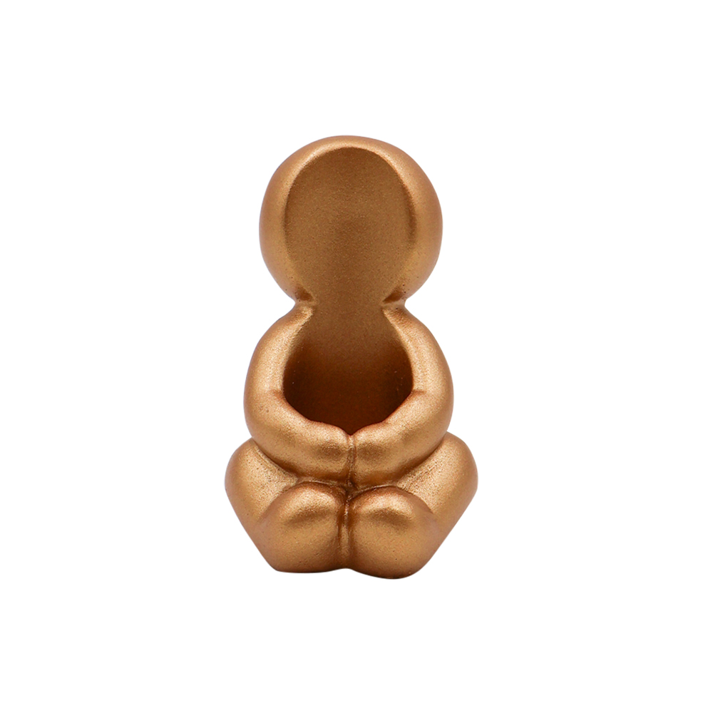 Candelero Figura Ni&ntilde;o Dorado