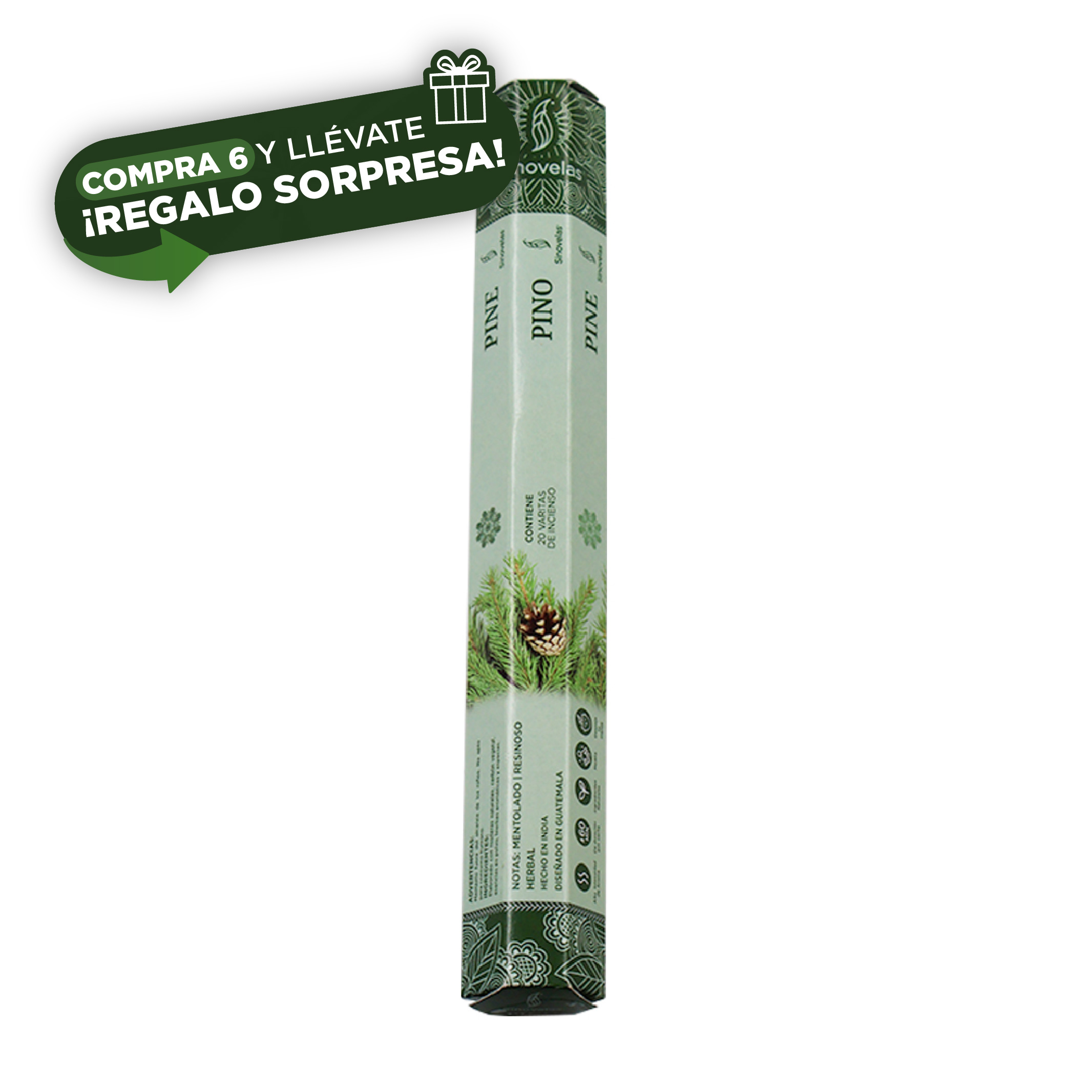 Incienso Pino Empaque Hexagonal 20 u