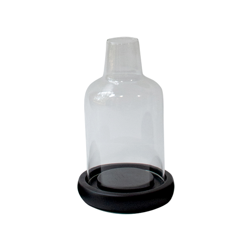 Candelero Cristal Base De Madera Mediano image number 0