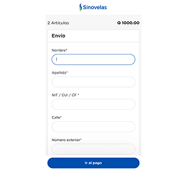 Completa la información y finaliza tu compra